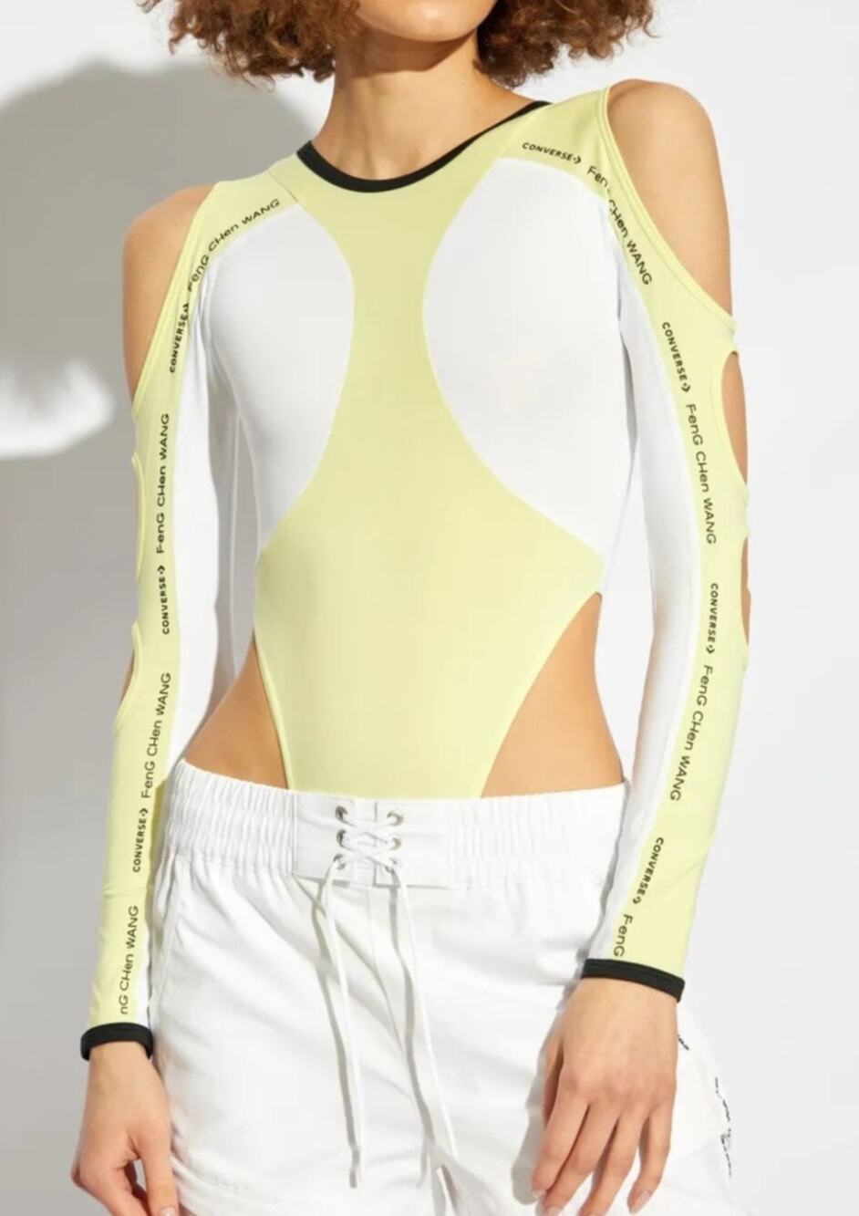 Converse Feng Chen Wang ColorBlock Bodysuit Small Yellow Streetwear Designer
